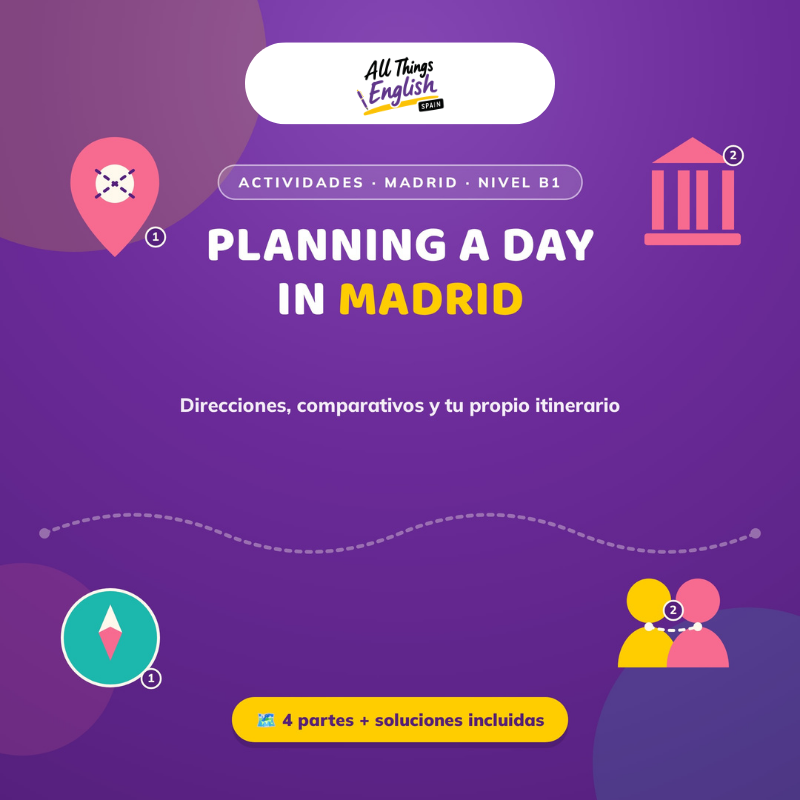Ficha Ingles B1 Planificar un Dia en Madrid | Speaking y Gramatica