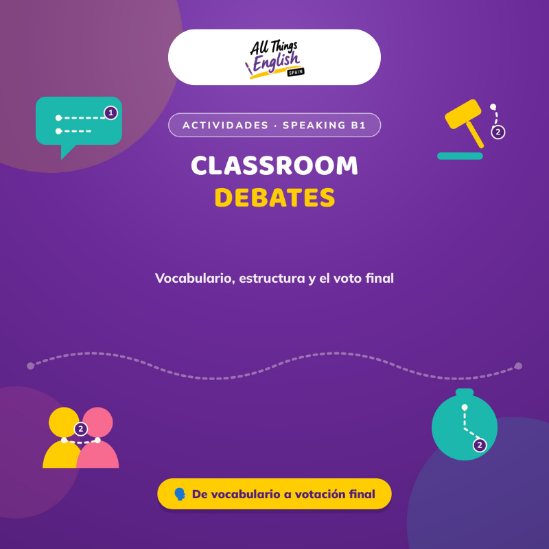 Classroom Debates: Vocabulario y Estructura de Debate en Inglés B1
