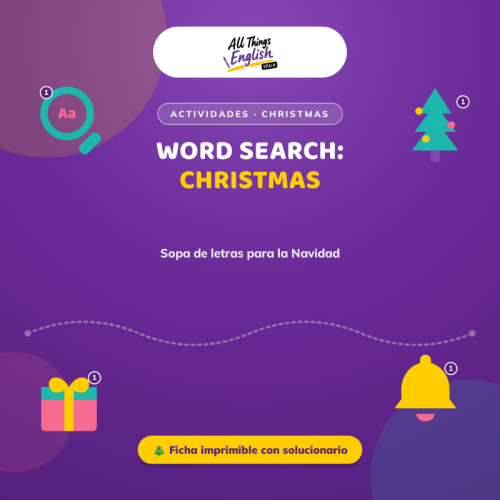 Sopa de Letras de Navidad en Inglés | Vocabulario Christmas PDF