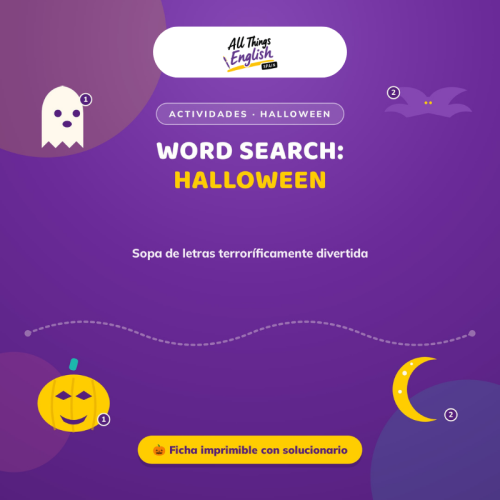 Sopa de Letras de Halloween en Inglés | Vocabulario PDF