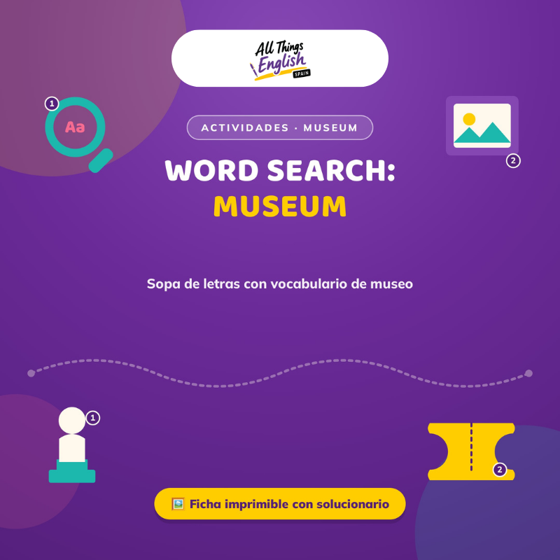 Sopa de Letras Museo en Inglés | Vocabulario Museum PDF