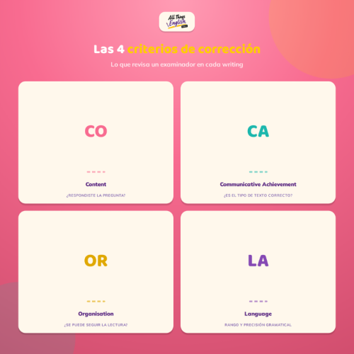 Criterios de Corrección Writing Cambridge Explicados | Content & Achievement