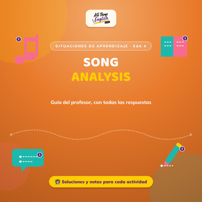 Situación de Aprendizaje Song Analysis Bachillerato B2-C1 | Guía Profesor