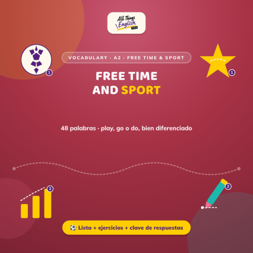 Vocabulario A2 Ocio y Deporte en Inglés (Free Time and Sport) | Play Go Do