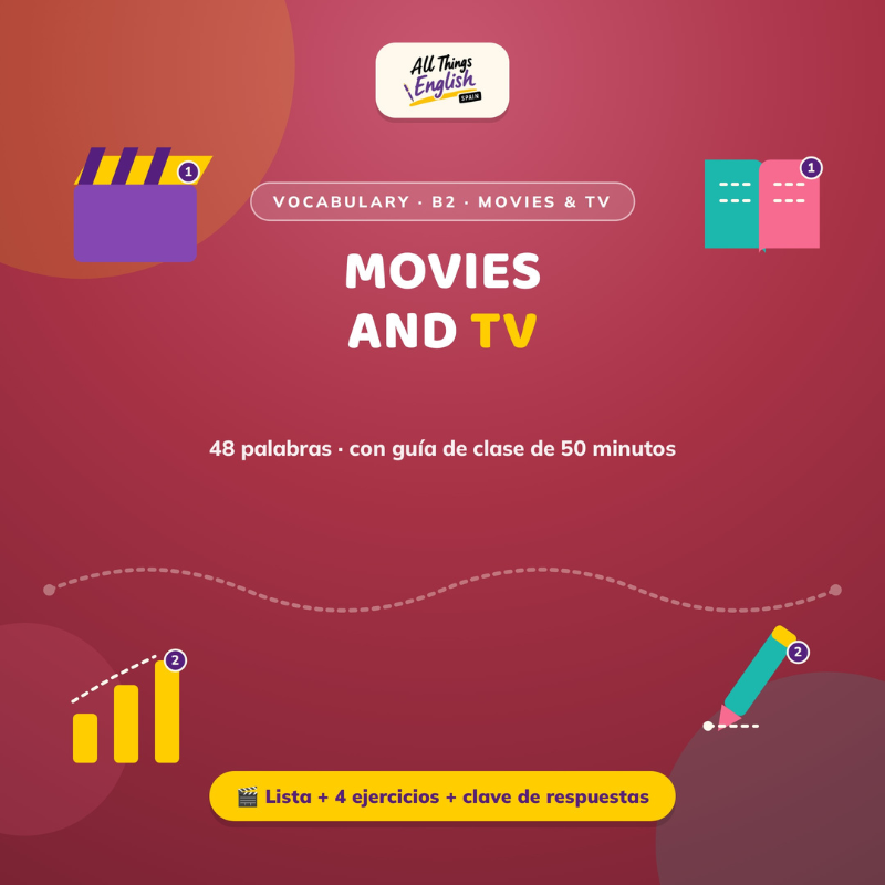 Vocabulario B2 Cine y Series en Inglés (Movies and TV) | Verbo+Preposición