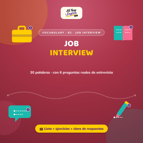 Vocabulario B2 Entrevista de Trabajo en Inglés | Ficha + Preguntas Reales