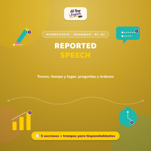 Reported Speech en Inglés B1-B2 | Ficha de Gramática con Ejercicios