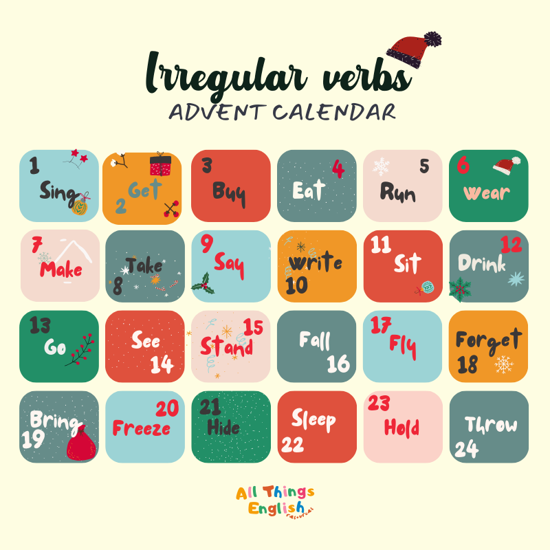 Irregular Verbs Advent Calendar