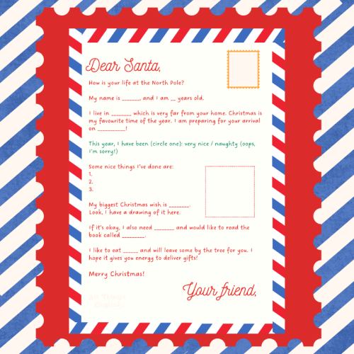 Write a Letter to Santa Claus Set